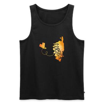 Corsica - Männer Premium Bio Tank Top - Schwarz - Vorne - AI Model Male 178 light (178cm)
