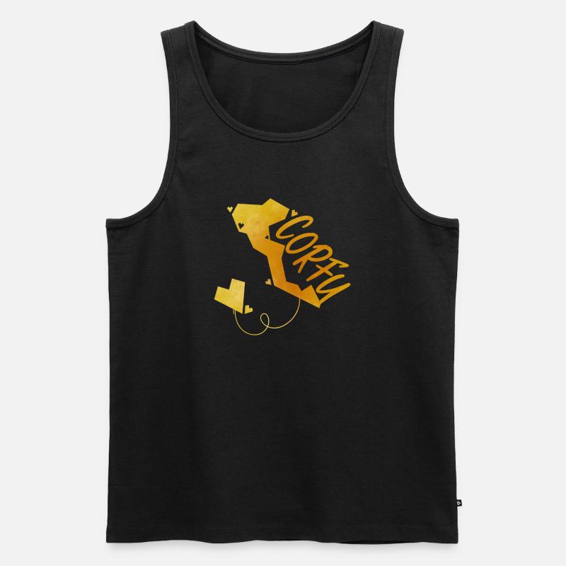 Corfu - Männer Premium Bio Tank Top - Schwarz