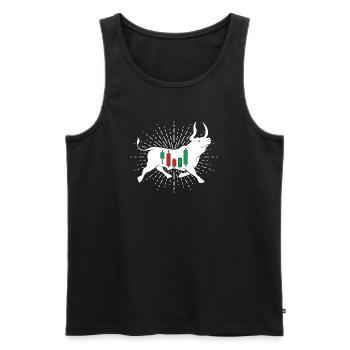 Aktien Bulle - Männer Premium Bio Tank Top - Schwarz - Vorne - AI Model Male 178 light (178cm)