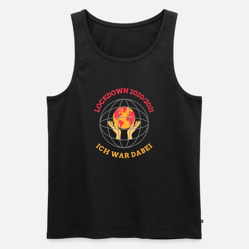 Lockdown 2020/21 – Globus und Hände - Männer Premium Bio Tank Top - Schwarz