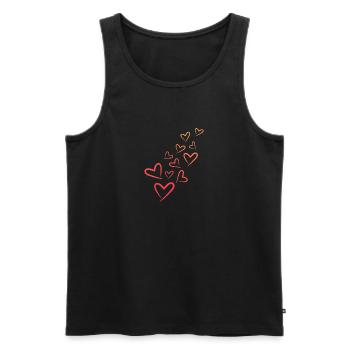 Heart Heart Pattern - Men's Premium Organic Tank Top - black - Front - Michal (187cm)