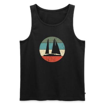 Sailboat - Men's Premium Organic Tank Top - black - Front - Michal (187cm)