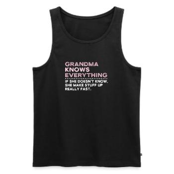 Grandma Knows Everything - Débardeur bio Premium Homme - noir - Devant - AI Model Male 178 light (178cm)