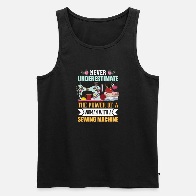 Nähen - Männer Premium Bio Tank Top - Schwarz