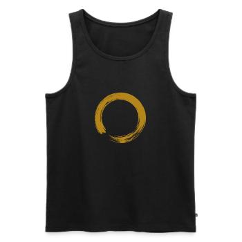 District Gold - Men's Premium Organic Tank Top - black - Front - Michal (187cm)
