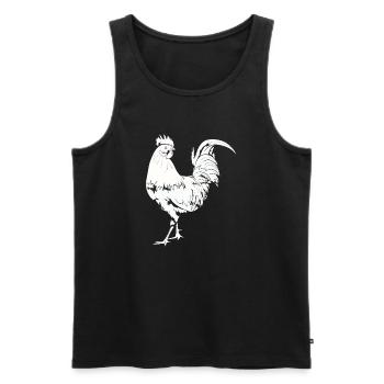 Rooster Chicken Rooster - Men's Premium Organic Tank Top - black - Front - Michal (187cm)