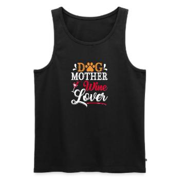 Dog Mom Wine Lover Wisdom - Men's Premium Organic Tank Top - black - Front - AI Model Male 178 light (178cm)