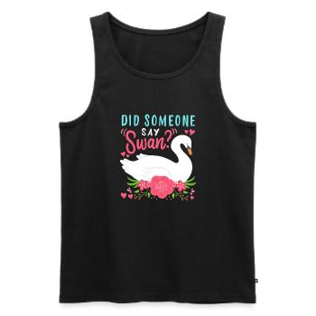 Swans Waterbirds Swan - Men's Premium Organic Tank Top - black - Front - AI Model Male 178 light (178cm)