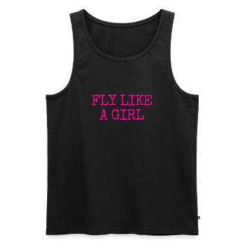 Pilotin Luftfahrt Fliegen - Männer Premium Bio Tank Top - Schwarz - Vorne - AI Model Male 178 light (178cm)