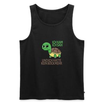Schildkröte Kein Bock lustiger Spruch - Männer Premium Bio Tank Top - Schwarz - Vorne - Michal (187cm)