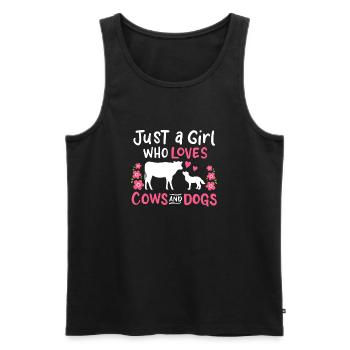 Chien de vache vaches et chiens - Débardeur bio Premium Homme - noir - Devant - Michal (187cm)