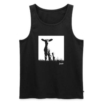 Ostfriesland-Kollektion: Deich-Lämmchen - Männer Premium Bio Tank Top - Schwarz - Vorne - AI Model Male 178 light (178cm)