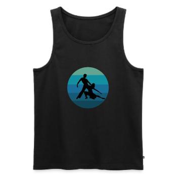 Latin danse couple salsa - Débardeur bio Premium Homme - noir - Devant - AI Model Male 178 light (178cm)