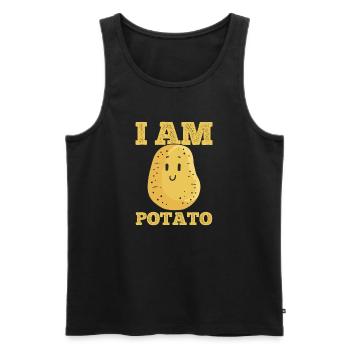 Kartoffel Kawaii - Männer Premium Bio Tank Top - Schwarz - Vorne - Michal (187cm)