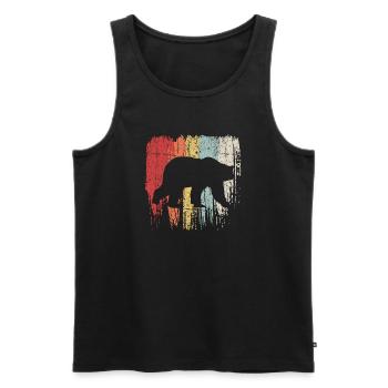 Bear Silhouette over Pastel Brush Strokes - Men's Premium Organic Tank Top - black - Front - Michal (187cm)