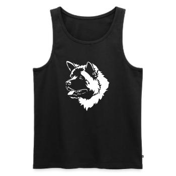 American Akita Kopf "Black Edition" - Männer Premium Bio Tank Top - Schwarz - Vorne - Michal (187cm)