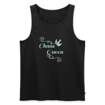 lustige sprücheshirts, chaosqueen, partnerlook - Männer Premium Bio Tank Top - Schwarz - Vorne - AI Model Male 178 light (178cm)