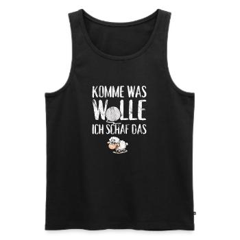 Komme was Wolle ich Schaf das - Männer Premium Bio Tank Top - Schwarz - Vorne - Michal (187cm)