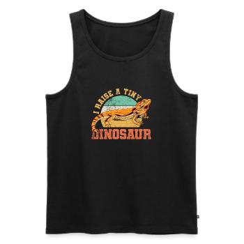 Bearded Dragon Lizard Reptile Vintage - Men's Premium Organic Tank Top - black - Front - AI Model Male 178 light (178cm)