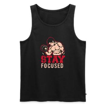 Gym Fitness Bodybuilding - Men's Premium Organic Tank Top - black - Front - AI Model Male 178 light (178cm)