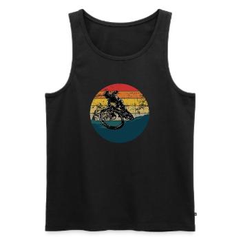 Radstunt im Retro MTB Downhill Mountainbike - Männer Premium Bio Tank Top - Schwarz - Vorne - Michal (187cm)