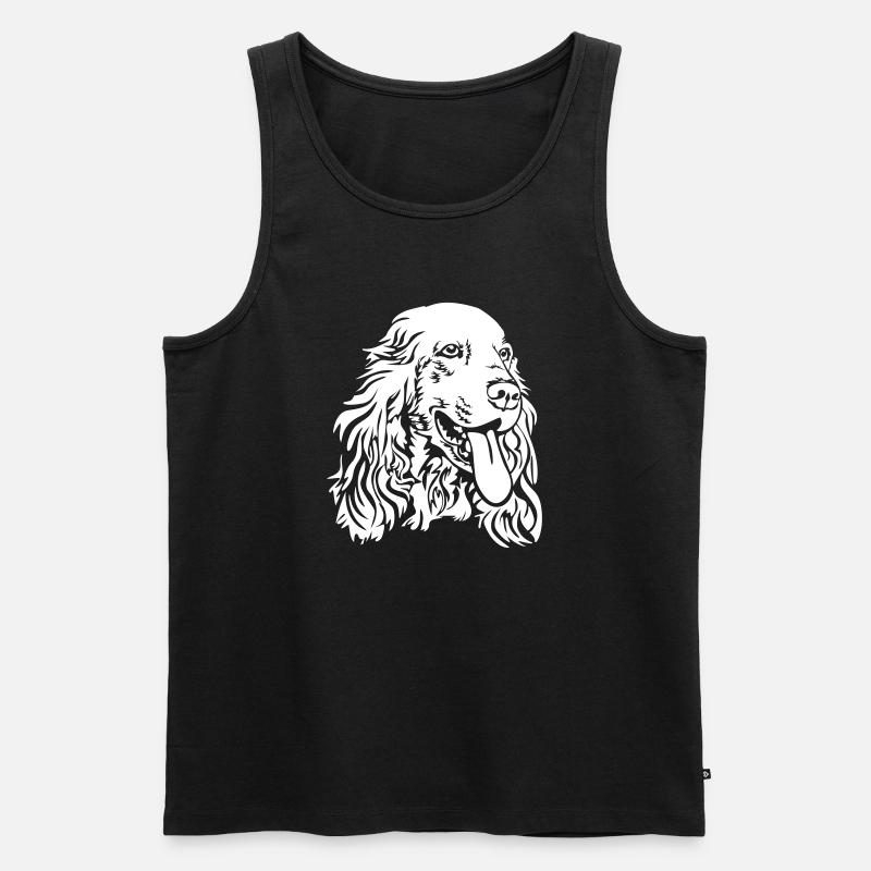 Cocker Spaniel Kopf "Black Edition" - Männer Premium Bio Tank Top - Schwarz
