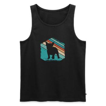 French Bulldog Cute Dog Design - Men's Premium Organic Tank Top - black - Front - Michal (187cm)