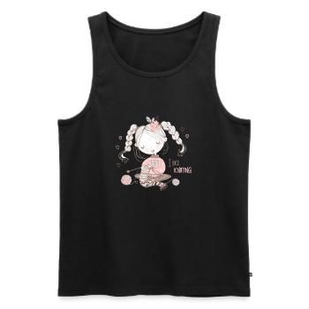 Knitting knitter "I like knitting" - Men's Premium Organic Tank Top - black - Front - AI Model Male 178 light (178cm)