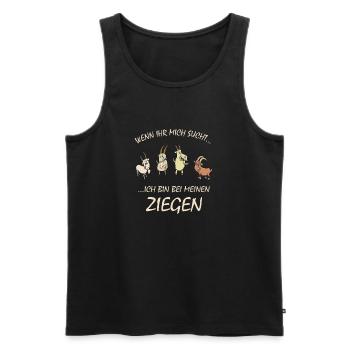 Ziegen, Bauer Landwirt Ich bin bei meinen Ziegen - Männer Premium Bio Tank Top - Schwarz - Vorne - Michal (187cm)