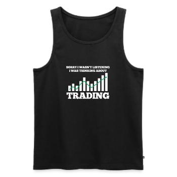 Trading Trading Exchange - Men's Premium Organic Tank Top - black - Front - AI Model Male 178 light (178cm)