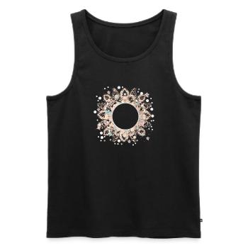 fantasievoller Rahmen aus zarter Spitzen Optik - Männer Premium Bio Tank Top - Schwarz - Vorne - AI Model Male 178 light (178cm)