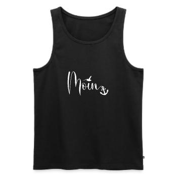 Moin Möwe Anker Platt Dialekt Ostfriesland - Männer Premium Bio Tank Top - Schwarz - Vorne - Michal (187cm)