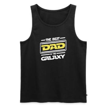 The best Dad in the galaxy - Parody humor - Men's Premium Organic Tank Top - black - Front - AI Model Male 178 light (178cm)