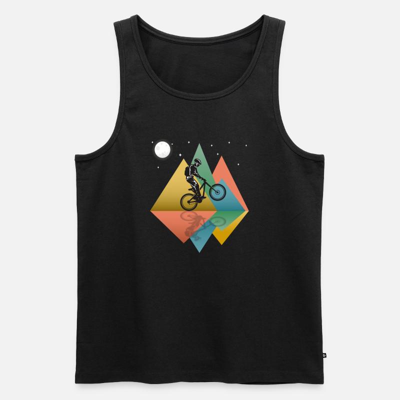 Mountainbiken Retro - Männer Premium Bio Tank Top - Schwarz