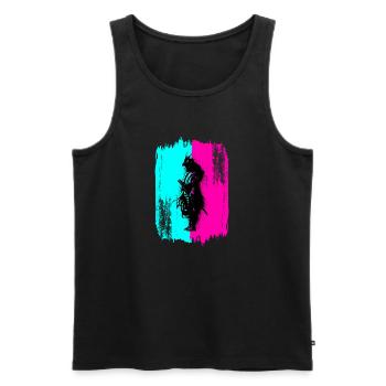 Samurai Silhouette Japan Krieger Schwarz Kunst - Männer Premium Bio Tank Top - Schwarz - Vorne - AI Model Male 178 light (178cm)