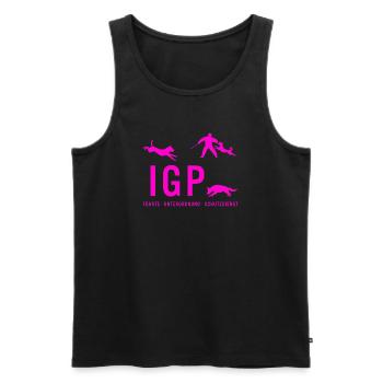 IGP Hundesport - pink - Männer Premium Bio Tank Top - Schwarz - Vorne - AI Model Male 178 light (178cm)