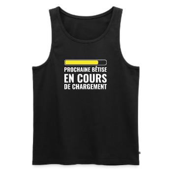 Bêtise chargement cadeau humour  - Débardeur bio Premium Homme - noir - Devant - Michal (187cm)