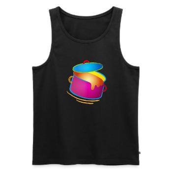 knallig bunter Kochtopf mit Deckel - Männer Premium Bio Tank Top - Schwarz - Vorne - AI Model Male 178 light (178cm)