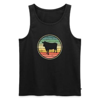 Vache Vaches - Débardeur bio Premium Homme - noir - Devant - AI Model Male 178 light (178cm)