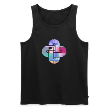 Prismatisches Kreuzmosaik - Männer Premium Bio Tank Top - Schwarz - Vorne - AI Model Male 178 light (178cm)