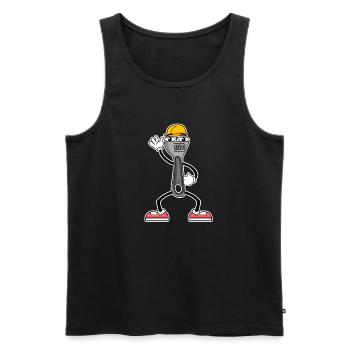 Outil De Cartoon Clé à molette - Débardeur bio Premium Homme - noir - Devant - Michal (187cm)