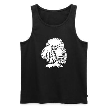 Pudel Kopf "Black Edition" - Männer Premium Bio Tank Top - Schwarz - Vorne - Michal (187cm)