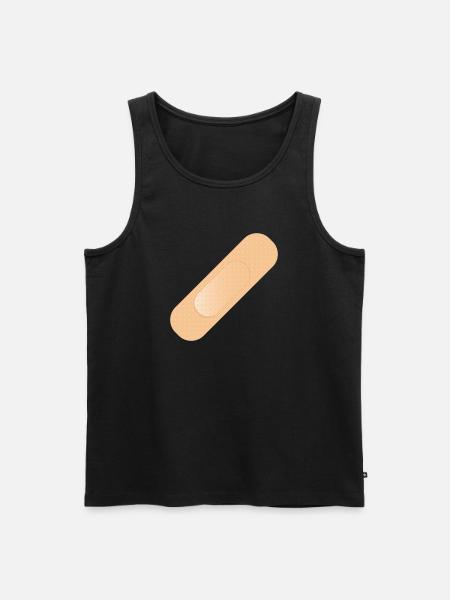 einfaches Heftpflaster als Gestaltungselement - Männer Premium Bio Tank Top - Schwarz