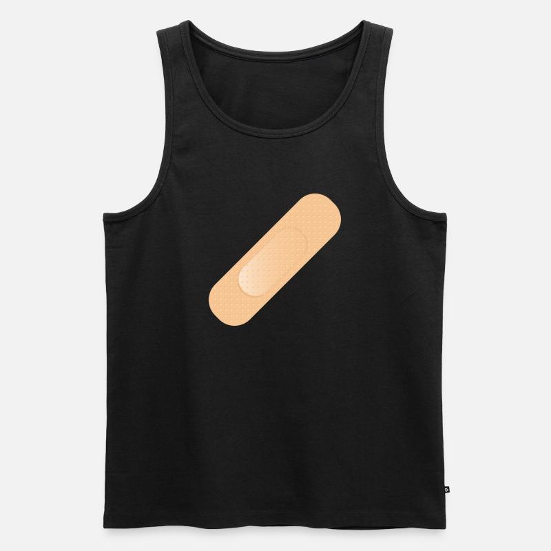 einfaches Heftpflaster als Gestaltungselement - Männer Premium Bio Tank Top - Schwarz