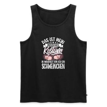 Schwein Kostüm - Männer Premium Bio Tank Top - Schwarz - Vorne - Michal (187cm)