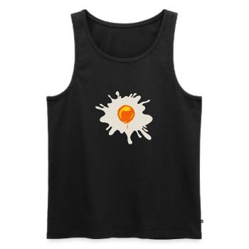 Orangener Farbklecks Tropfen Ei - Männer Premium Bio Tank Top - Schwarz - Vorne - Michal (187cm)