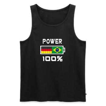 Allemagne et Brésil Power 100% - Débardeur bio Premium Homme - noir - Devant - AI Model Male 178 light (178cm)