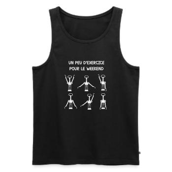 exercices weekend - exercice pour le weekend - Débardeur bio Premium Homme - noir - Devant - Michal (187cm)