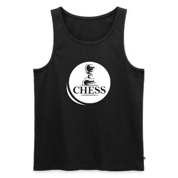 chess symbol pawn Logo icon friends schach bauer - Männer Premium Bio Tank Top - Schwarz - Vorne - AI Model Male 178 light (178cm)