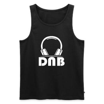dnb drum n bass symbol music Kopfhörer Logo dnb - Männer Premium Bio Tank Top - Schwarz - Vorne - AI Model Male 178 light (178cm)